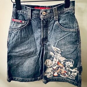 Flame Head Vintage Graphic JNCO Shorts Size 8 New W Tag Skater Retro 24” Waist